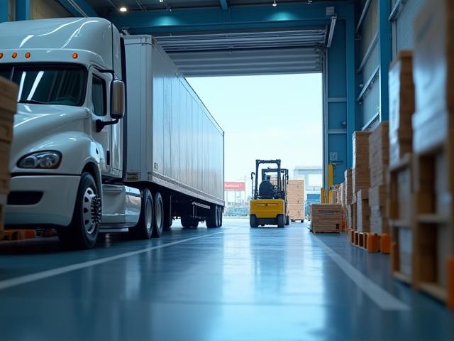 Diagram showing cross-docking and freight storage flow